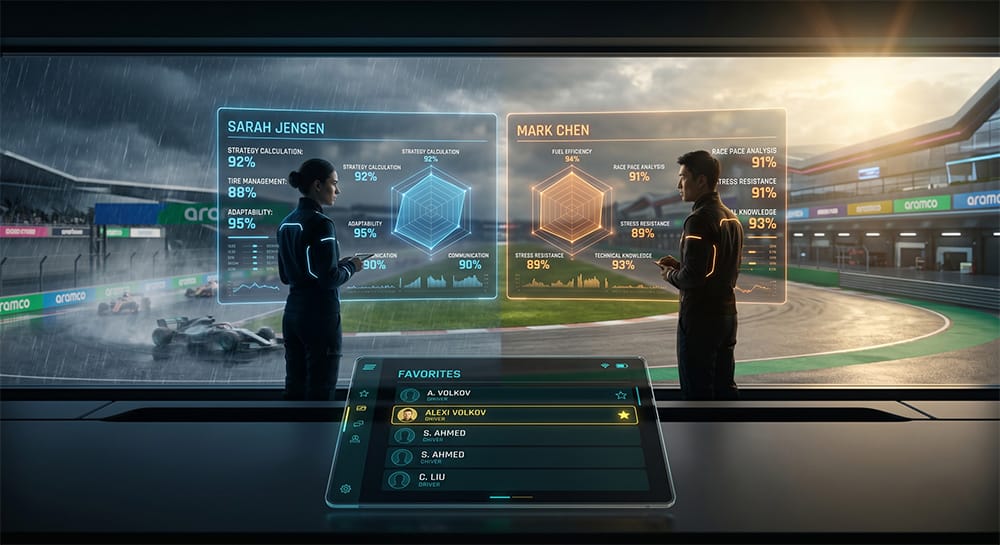 Обновление Race Manager 1.5.8: Сравнение персонала и Избранное